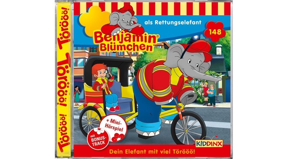 Kiddinx Hörspiel-CD Benjamin Blümchen 148 - als Rettungselefant von Kiddinx