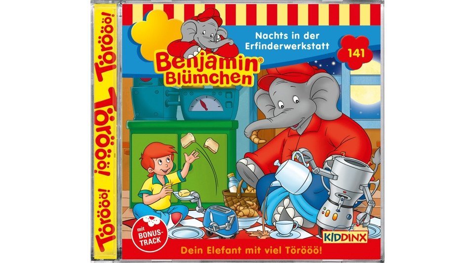 Kiddinx Hörspiel-CD Benjamin Blümchen - Nachts in der Erfinderwerkstatt, 1 Audio-CD von Kiddinx