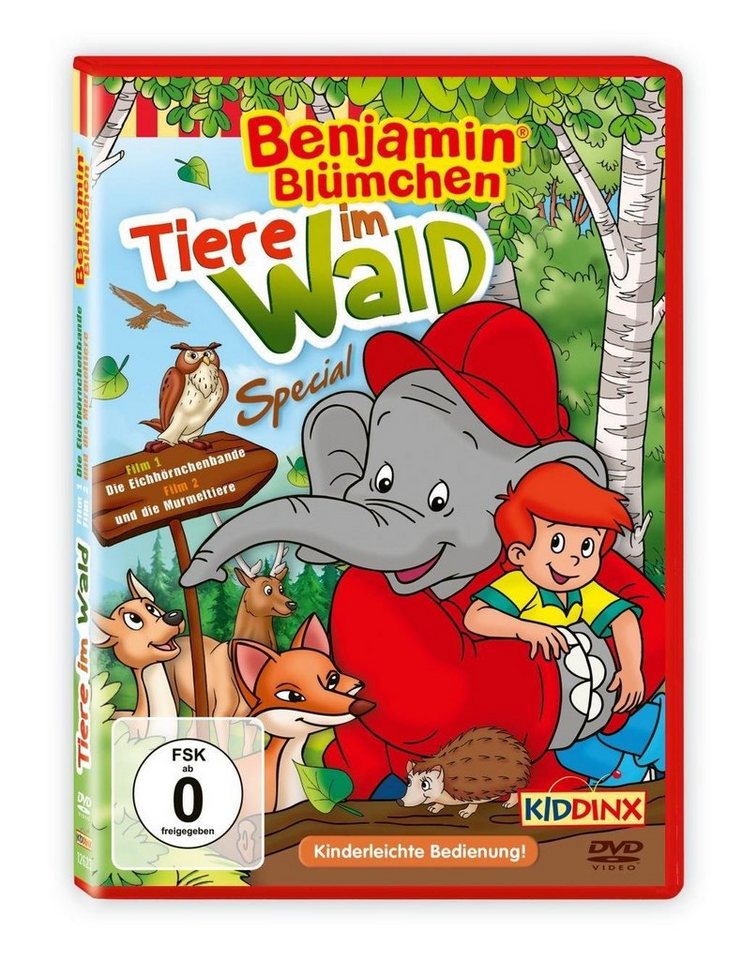 Kiddinx Hörspiel-CD Benjamin Blümchen - Tiere im Wald Special, 1 DVD von Kiddinx