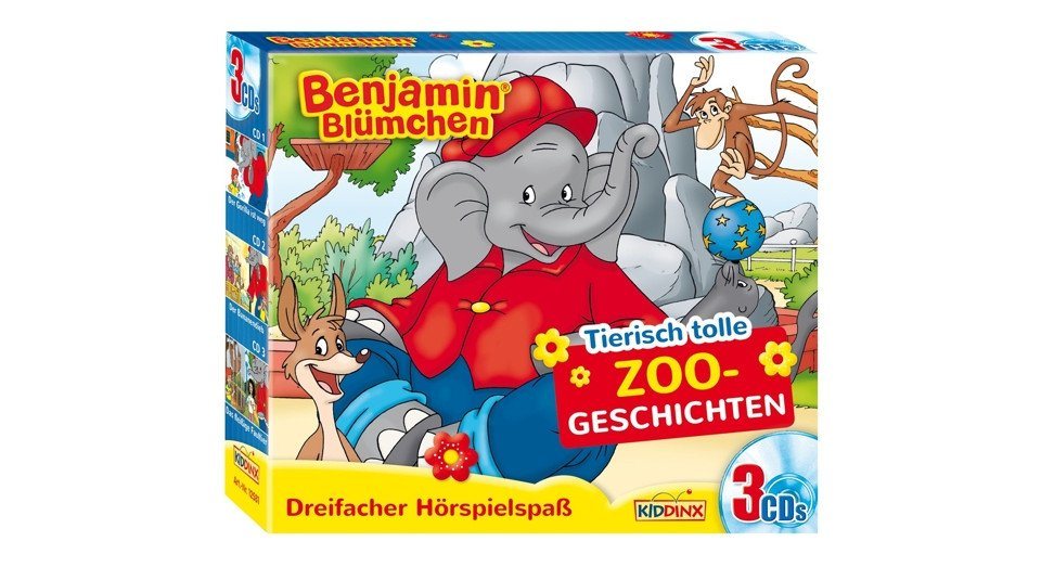 Kiddinx Hörspiel-CD Benjamin Blümchen - Tierisch tolle Zoogeschichten, 3 Audio-CD von Kiddinx