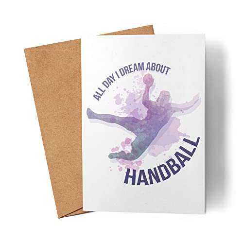 Kiddle-Design All Day I Dream about Handball Karte Handballer Handballspieler Verein Freund Grußkarte von Kiddle-Design