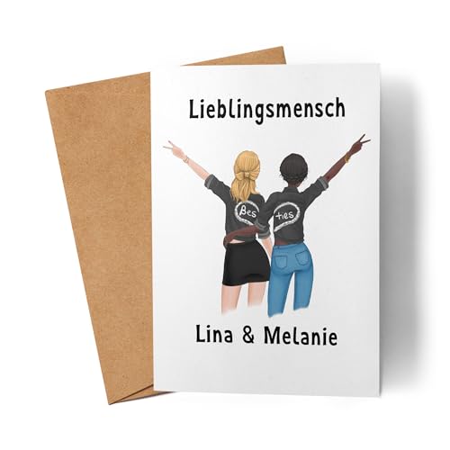 Kiddle-Design Beste Freundin Karte Geburtstagskarte personalisiertes Geschenk Best Friends BFF Schwester mit Namen Geburtstag Weihnachten von Kiddle-Design