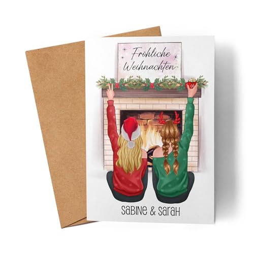 Kiddle-Design Beste Freundinnen Weihnachtskarte Personalisiert Weihnachten Beste Freundin online selbst gestalten Best Friends Karte Freundinnengeschenk von Kiddle-Design