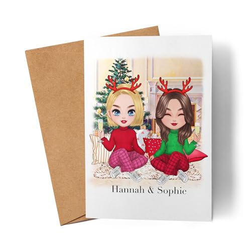 Kiddle-Design Beste Freundinnen Weihnachtskarte Personalisiert Weihnachten Beste Freundin online selbst gestalten Xmas Karte Freundinnengeschenk Kiddle-Design Beste Freundinnen Weihnachtskarte Personalisiert Weihnachten Beste Freundin online selbst gestalten Xmas Karte Freundinnengeschenk von Kiddle-Design