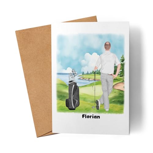 Kiddle-Design Golfer Karte Personalisiert Golfgeschenk für Golfspieler Golftrainer Geburtstagskarte Geburtstag Golfer Mann Golf Gadget von Kiddle-Design