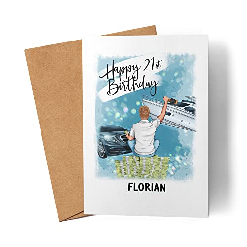 Kiddle-Design Karte Geburtstag Mann Junge Geburtstagskarte Freund Partner Happy Birthday Karte Card Faltkarte Grußkarte Personalisiert Geschenk von Kiddle-Design