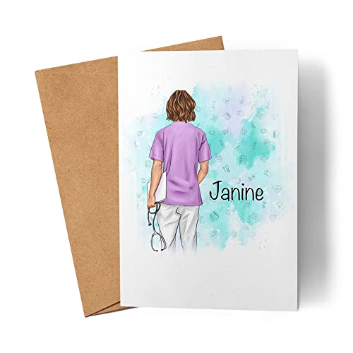 Kiddle-Design Krankenschwester Danke Karte Personalisiert Ärztin Pflegerin Pflegekraft Heldin Kollegin Freundin mit Name & Spruch Kiddle-Design Krankenschwester Danke Karte Personalisiert Ärztin Pflegerin Pflegekraft Heldin Kollegin Freundin mit Name & Spruch von Kiddle-Design