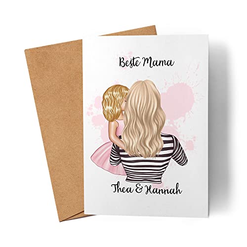 Kiddle-Design Mutter Karte Muttertag Personalisiert für Mama Tochter Kind Geschenk Kinder Mütter Geschenk Mamitag Muttertagskarte von Kiddle-Design