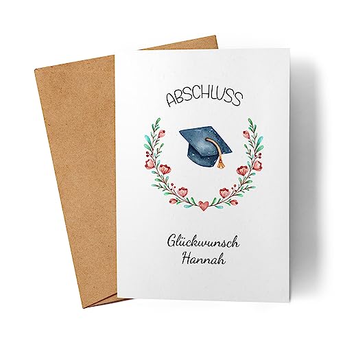Kiddle-Design Personalisierte Abschluss Karte | Graduation Gift | Abitur Bachelor Master | Geschenk zum Studienabschluss Abschlusskarte von Kiddle-Design