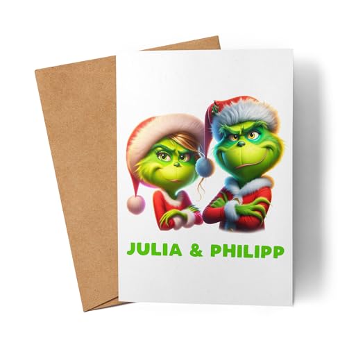 Kiddle-Design Personalisierte Anti Weihnachten Karte Weihnachtskarte Weihnachten Lustig mit Name Nikolaus Fun Geschenkidee Wichtelgeschenk für Paare von Kiddle-Design