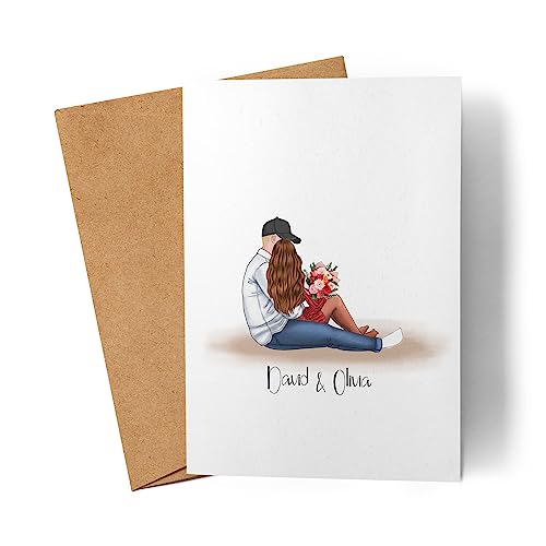 Kiddle-Design Personalisierte Pärchen Grußkarte | Individuelles Paar Motiv | Geschenk für Freundin Freund Brautpaar zum Jahrestag Valentinstag Kiddle-Design Personalisierte Pärchen Grußkarte | Individuelles Paar Motiv | Geschenk für Freundin Freund Brautpaar zum Jahrestag Valentinstag von Kiddle-Design