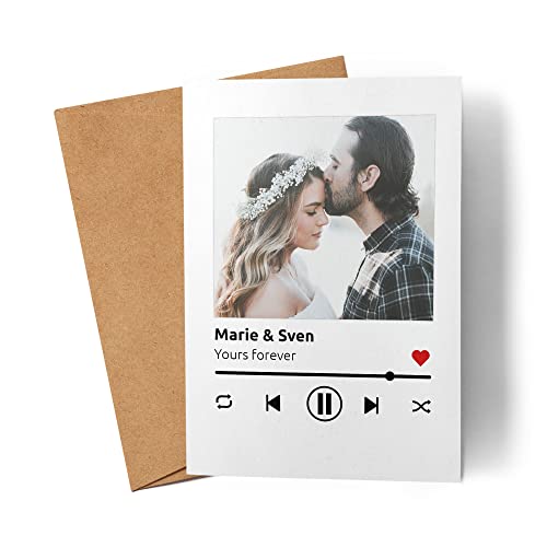 Kiddle-Design Song Cover Karte Foto Playlist Musikbild Personalisiertes Geschenk mit Bild im Spotify Musik Cover Design Fotogeschenke Sie & Ihn von Kiddle-Design