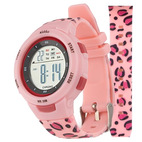 Kiddus Digitaluhr für Mädchen und Jungen von 5 bis 12 Jahren. Mit Stoppuhr, Kalender, Wecker und Licht. Wasserdicht. Beleuchtete LED Sportarmbanduhr für Kinder. Leopard Kiddus Digitaluhr für Mädchen und Jungen von 5 bis 12 Jahren. Mit Stoppuhr, Kalender, Wecker und Licht. Wasserdicht. Beleuchtete LED Sportarmbanduhr für Kinder. Leopard von Kiddus