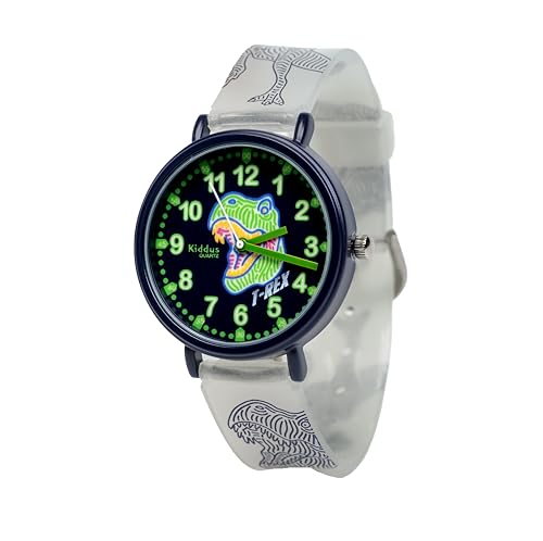 Kiddus Lern Armbanduhr für Kinder, Jungen und Mädchen. Analoge Armbanduhr mit Zeitlernübungen. Zeit Lehrer. Time Teacher. T-Rex. Fluoreszierend Kiddus Lern Armbanduhr für Kinder, Jungen und Mädchen. Analoge Armbanduhr mit Zeitlernübungen. Zeit Lehrer. Time Teacher. T-Rex. Fluoreszierend von Kiddus
