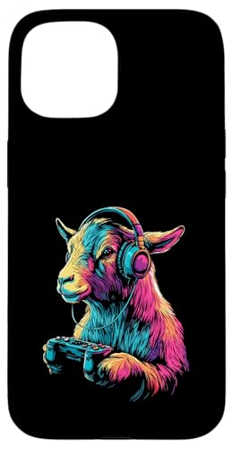 Goat Lovers Gaming Kopfhörer Design Lustige Ziege Hülle für iPhone 15 von Kids Goat Designs