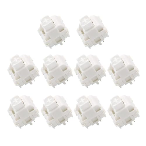 KieTeiiK 10 Stück Lineare Schalter 5 Pins Hot Plug Schalter Aus Weißem Marmor Staubdicht Für Mechanische Gaming Tastaturen von KieTeiiK