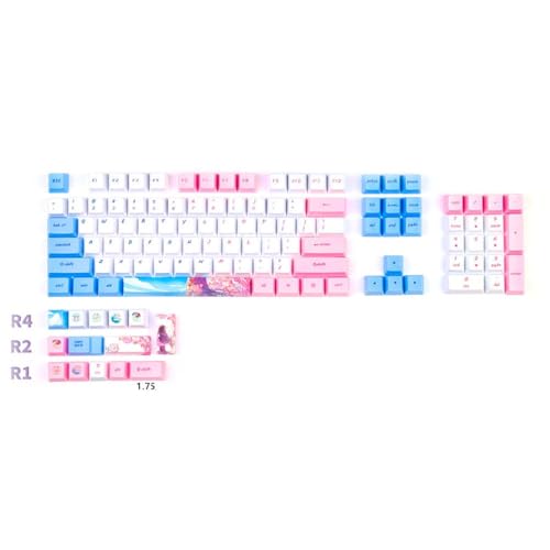 KieTeiiK 118 Tasten/Set OEM Profil Blau Mädchenhafte Tastenkappe Für Mechanische Tastatur PBT Farbstoffsublimation Für Schlüsselkappe Pbt Tastenkappen von KieTeiiK