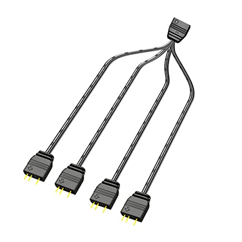 KieTeiiK ARGB 5V 3Pin Verlängerungskabeladapter 33 cm 1 Bis 4 Splitterkabel Für LED Splitter ARGB 5V 3Pin Verlängerungskabeladapter 33 cm 1 Bis 4 Splitterkabel Für LED von KieTeiiK