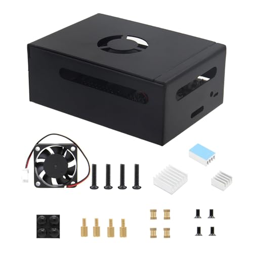 KieTeiiK Für OrangePi 3B (N510) Metall Schutzhülle Abdeckung Box Mainboard Display Schutz Mit Lüfter Metall Shell Abdeckung Für OrangePi 3B (N510) Fall Enclouse Box Mit Lüfter Und 3PCS Aluminium von KieTeiiK