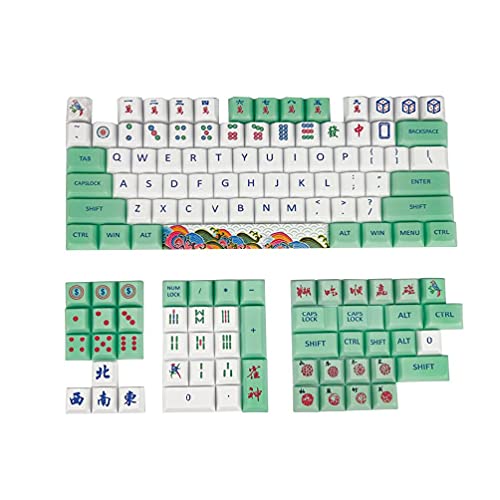 KieTeiiK Mechanische Tastatur Tastenkappen Mahjong Cherry Profile 127 Tasten Dye Sub KeyCaps Für Cherry MX GK61 64 84 96 Mahjong Tastenkappen von KieTeiiK