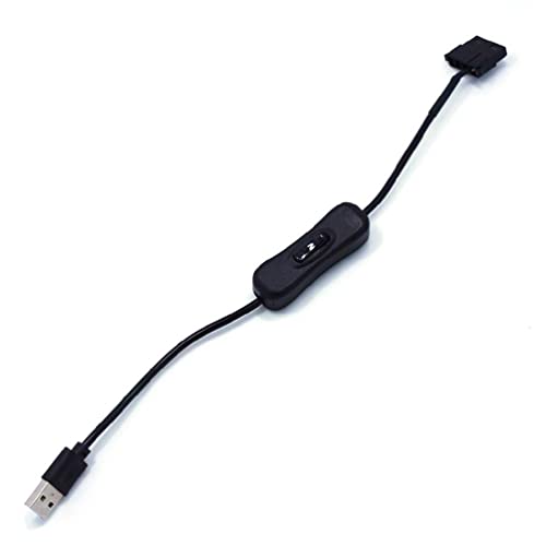 KieTeiiK USB Auf 3-Pin/4-Pin PWM 5V CPU Für Gehäuselüfter Anschluss Netzteilkabel Mit EIN/Aus Schalter 30 Cm/11 8 Zoll Lüfter Stromkabel von KieTeiiK