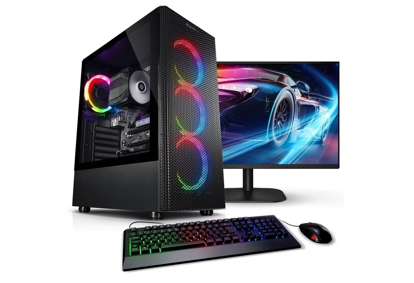 Kiebel Allround PC-Komplettsystem (27, AMD Ryzen 5 AMD Ryzen 5 4600G, Radeon Vega, 32 GB RAM, 4000 GB HDD, 1000 GB SSD, ARGB-Beleuchtung, WLAN)" von Kiebel