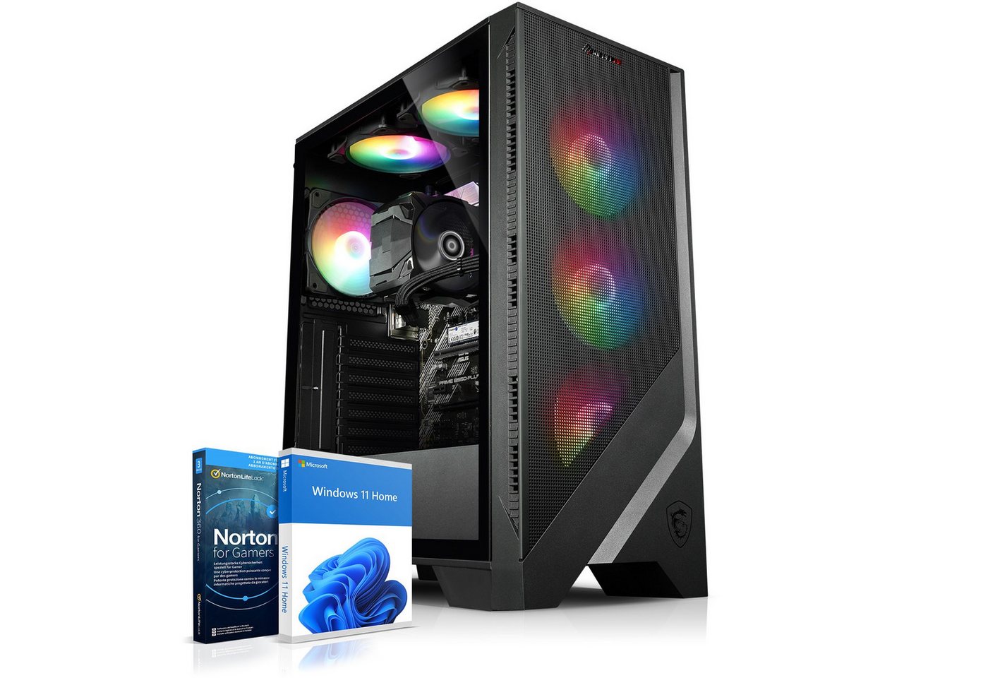 Kiebel Cobra V Gaming-PC (AMD Ryzen 5 AMD Ryzen 5 5500, RTX 3050, 16 GB RAM, 1000 GB SSD, Luftkühlung, ARGB-Beleuchtung) von Kiebel