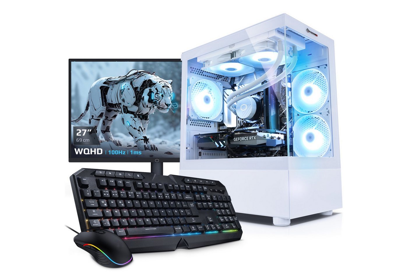 Kiebel Invader XS 12 Gaming-PC-Komplettsystem (27", Intel Core i7 Intel Core i7-12700KF, RTX 4060, 32 GB RAM, 1000 GB SSD, ARGB-Beleuchtung, WLAN) von Kiebel