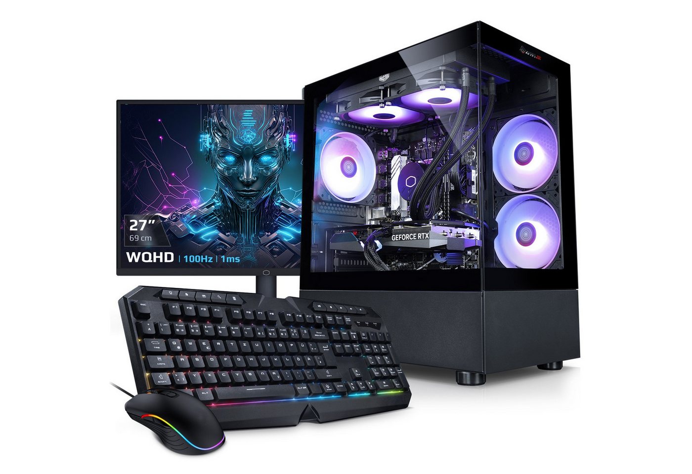 Kiebel Invader XS 12 Gaming-PC-Komplettsystem (27", Intel Core i7 Intel Core i7-12700KF, RTX 4060, 32 GB RAM, 1000 GB SSD, ARGB-Beleuchtung, WLAN) von Kiebel