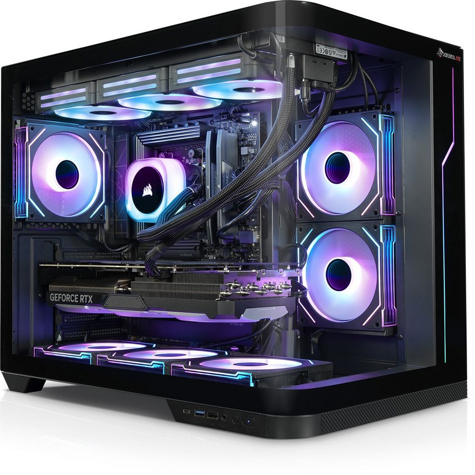 Kiebel Panorama Curve IX Gaming-PC (AMD Ryzen 7 AMD Ryzen 7 9800X3D, RTX 5070 Ti, 64 GB RAM, 4000 GB SSD, Wasserkühlung, WLAN, ARGB-Beleuchtung) von Kiebel