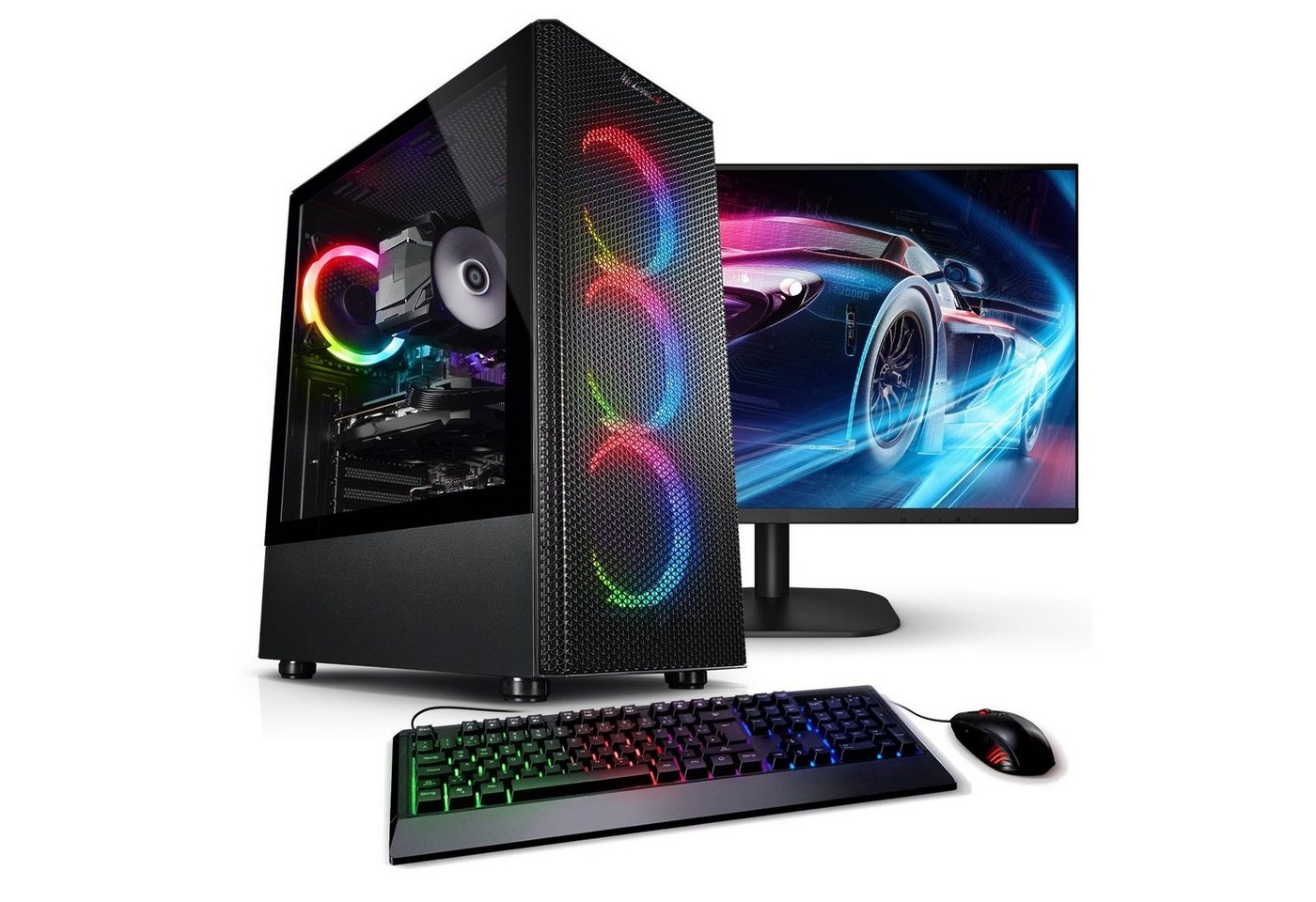 Kiebel Tornado 12 PC-Komplettsystem (27", Intel Core i7 Intel Core i7-12700KF, RTX 4060, 64 GB RAM, 1000 GB SSD, ARGB-Beleuchtung, WLAN) von Kiebel