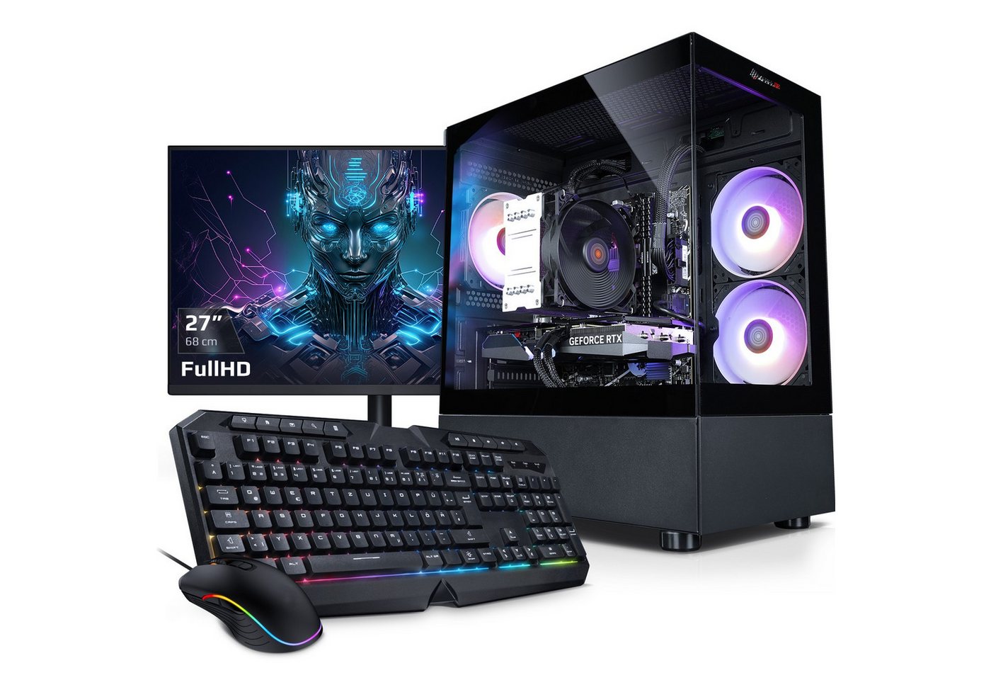 Kiebel Total 10 Gaming-PC-Komplettsystem (24, Intel Core i5 Intel Core i5-10600KF, RTX 3050, 16 GB RAM, 512 GB SSD, ARGB-Beleuchtung, WLAN)" von Kiebel