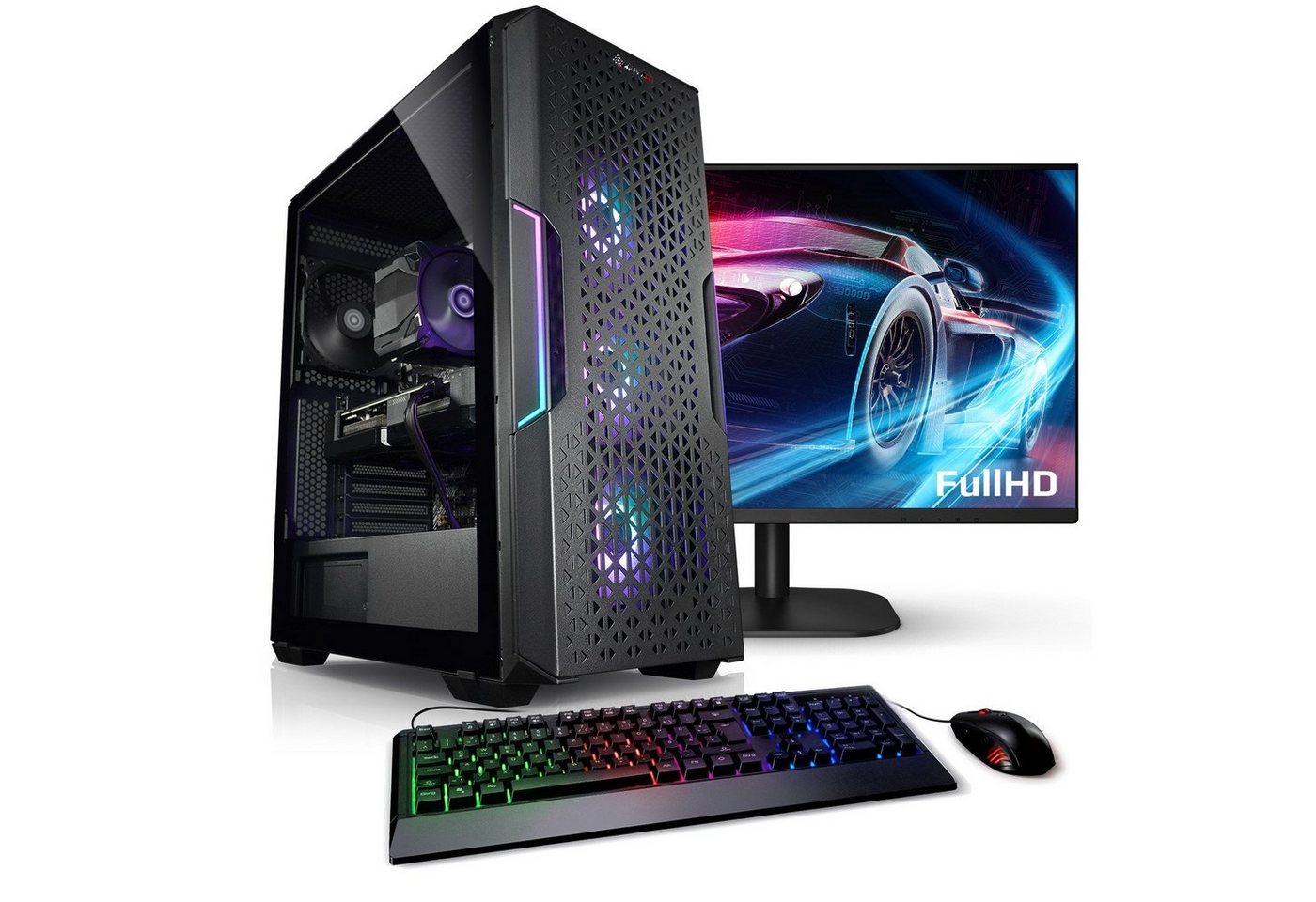 Kiebel Total V Gaming-PC-Komplettsystem (27, AMD Ryzen 7 AMD Ryzen 7 5700X, RTX 3060, 32 GB RAM, 2000 GB SSD, RGB-Beleuchtung, WLAN)" von Kiebel