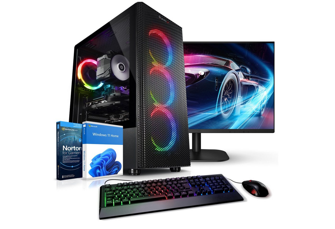 Kiebel Total V PC-Komplettsystem (27, AMD Ryzen 7 AMD Ryzen 7 5700X, RTX 3050, 16 GB RAM, 1000 GB SSD, ARGB-Beleuchtung, WLAN)" von Kiebel