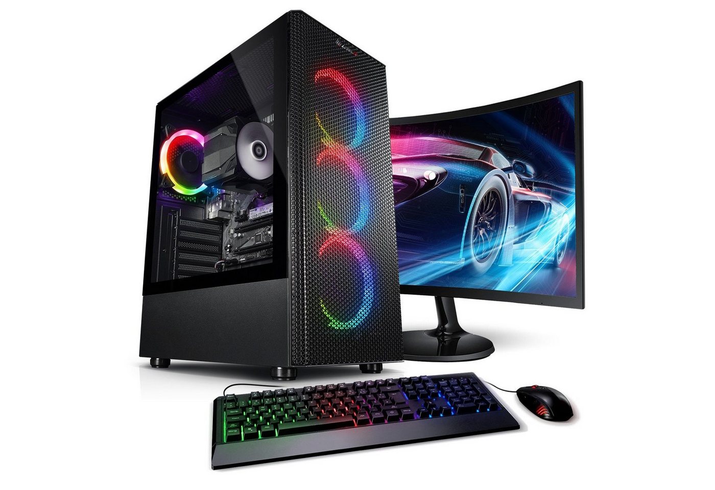 Kiebel Viper V Gaming-PC-Komplettsystem (24, AMD Ryzen 5 AMD Ryzen 5 5600G, Radeon Vega, 32 GB RAM, 1000 GB SSD, ARGB-Beleuchtung, WLAN)" von Kiebel