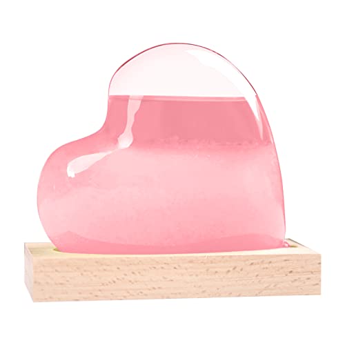 Storm Glass Wetterstationen Herzförmiger Design Wassertropfen Wetter Predictor Kreative Vorhersage Nordic Style Dekoratives Wetterglas für Geschenke zum Valentinstag (Pink, One Size) von Kielsjajd