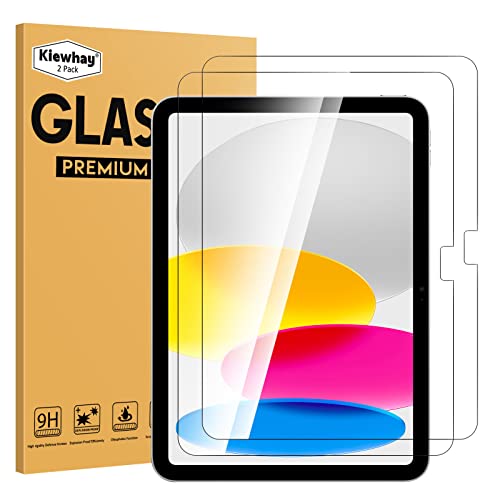 Kiewhay Schutzfolie Kompatibel mit iPad 10th Generation 2022 10,9 Zoll Schutzfolie, [Nicht für iPad Pro] [9H Härte] [Anti-Bläschen] [Einfache Installation] 99,99% HD Displayschutzfolie - 2 Stück von Kiewhay