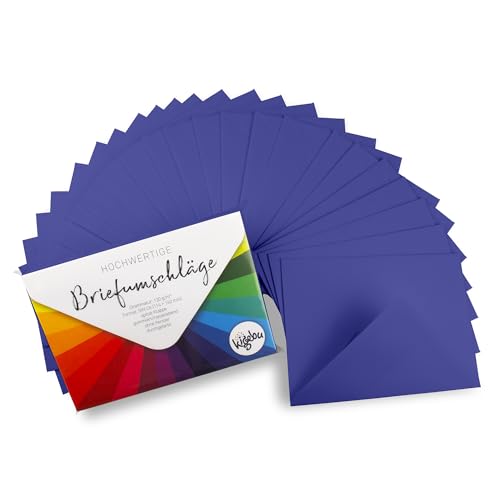 Kuvert C6 (114X162 mm) - 25 Stück - Violett - extra stabile Umschläge (120 g/m2) für Einladungen, Grußkarten, Geldgeschenke - Briefumschläge - Nassklebung ohne Fenster (Violett, 25 Stück) von Kigebu