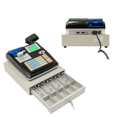 Elektronische Registrierkasse - Elektronisches Kassensystem, Registrierkassen mit 48 Tasten & 2 Displays, 10.000 PLU/36 Abteilungen, POS-Systeme für Gastro/Einzelhandel inkl. USB/RS232 Elektronische Registrierkasse - Elektronisches Kassensystem, Registrierkassen mit 48 Tasten & 2 Displays, 10.000 PLU/36 Abteilungen, POS-Systeme für Gastro/Einzelhandel inkl. USB/RS232 von KigerNee