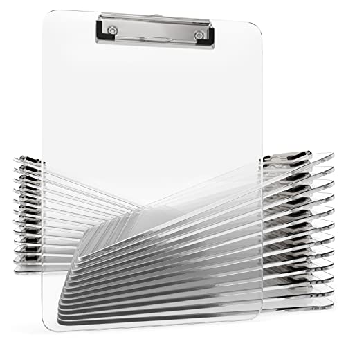 25 Stück transparente KunststoffKlemmbretter Bulk Acryl Transparente Clipboards mit niedrigem Profil MetallClipboard 31,8 x 22,9 cm Briefgröße Klemmbrett Klassenzimmer mit Haken zum Aufhängen – 25 Stück transparente KunststoffKlemmbretter Bulk Acryl Transparente Clipboards mit niedrigem Profil MetallClipboard 31,8 x 22,9 cm Briefgröße Klemmbrett Klassenzimmer mit Haken zum Aufhängen – von Kiggos