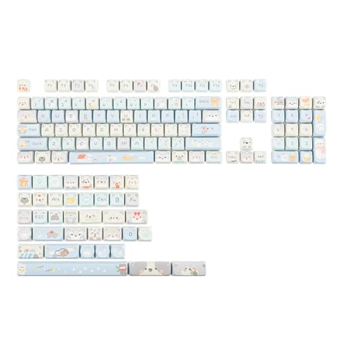 KiiBOOM Puppy Patrol Tastenkappen-Set, 141 Tasten, 5-seitige Farbstoff-Sublimation PBT, Mao-Profil, benutzerdefinierte Tastenkappen für ANSI-Layout, MX-Schalter mechanische Gaming-Tastatur von KiiBoom