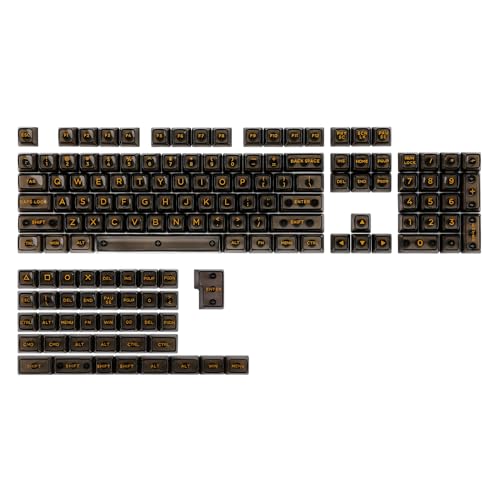 KiiBOOM Transparentes PC-Tastenkappen-Set, 146 Tasten, ASA-Profil, ANSI-ISO-Layout, RGB-Tastenkappen für mechanische Tastatur, kompatibel mit MX-Schaltern (Schwarz) von KiiBoom