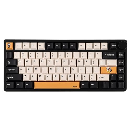 KiiBoom Moonshadow V2 75% Kabellose Aluminium-Gaming-Tastatur, QMK&VIA Programmierbare mechanische Tastatur, BT5.0/2.4GHz/USB-C Hot Swappable Creamy Keyboard, Knopf, 4000mAh Akku (Schwarz) von KiiBoom