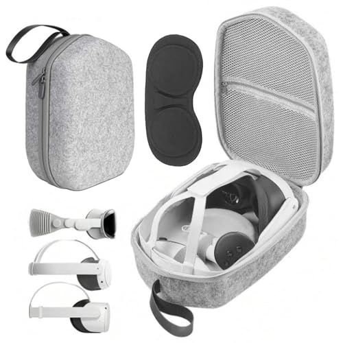 Kikcrrou Tasche für Meta Quest 3/Quest 2/Vision Pro/Pico 4, Tragetasche Kompatibel mit VR Headset,Touch Controllern und Anderem Zubehör von Kikcrrou