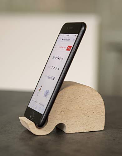 Kikkerland Elefant Telefonhalter aus Buchenholz für Smartphones und Tablets mit verstellbarem Betrachtungswinkel Kikkerland Elefant Telefonhalter aus Buchenholz für Smartphones und Tablets mit verstellbarem Betrachtungswinkel von Kikkerland