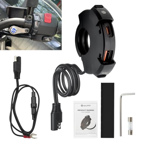 USB C Motorrad Ladegerät 12V Steckdose Motorrad Steckdose Wasserdicht 48W QC3.0 Schnellladung, USB-A und PD Type-C Wasserdicht IP6S Auto 12V/24V Ladegerät Zubehör USB C Motorrad Ladegerät 12V Steckdose Motorrad Steckdose Wasserdicht 48W QC3.0 Schnellladung, USB-A und PD Type-C Wasserdicht IP6S Auto 12V/24V Ladegerät Zubehör von Kikuo