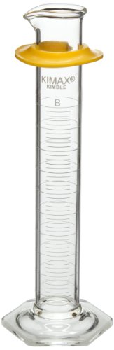 KIMBLE Chase kimax 20030–1000 Borosilikat Glas Klasse B doppelte metrische Skala Graduated Zylinder, mit Bumper, kalibriert zu liefern, 1l-Kapazität (Fall von 4) von Kimble