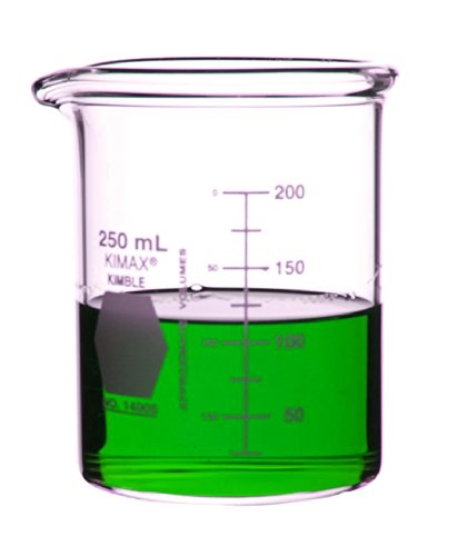 Kimble Chase KIMAX 14005-250 Borosilikatglas, robust, niedrige Form, 250 ml Fassungsvermögen, 48 Stück von Kimble