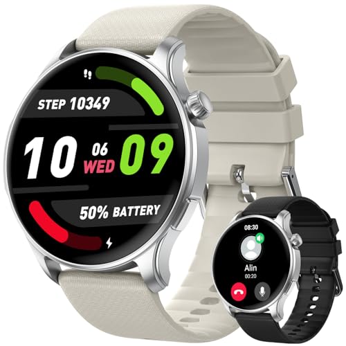 Smartwatch Herren Damen Fitnessuhr Armbanduhr: Fitness tracker mit Telefonfunktion Anruf Wasserdicht Smart Watch mit Herzfrequenz Schlafmonitor Schrittzähler Uhren Sportuhr für Android iOS Silber55 Smartwatch Herren Damen Fitnessuhr Armbanduhr: Fitness tracker mit Telefonfunktion Anruf Wasserdicht Smart Watch mit Herzfrequenz Schlafmonitor Schrittzähler Uhren Sportuhr für Android iOS Silber55 von Kimeag