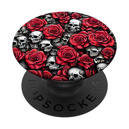 Dunkle Gothic-Totenköpfe und Rosen PopSockets mit austauschbarem PopGrip Dunkle Gothic-Totenköpfe und Rosen PopSockets mit austauschbarem PopGrip von Kimique